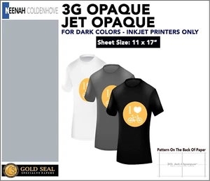 Papeles de inyección de tinta de transferencia de calor para telas oscuras Coldenhove 3G Jet-Opaco Iron on 50 - Imagen 1 de 2