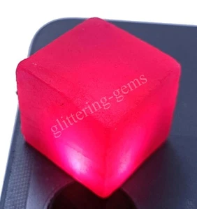 119.5 Ct Natural Red Ruby Cube Rough Dyed Certified Loose Gemstone 25S - Picture 1 of 9