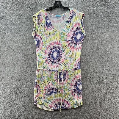 Vestido Tori Richard Mujer Grande Blanco Colorido Geo Estampado Natación Encubrimiento Mini Foto 1 de 4