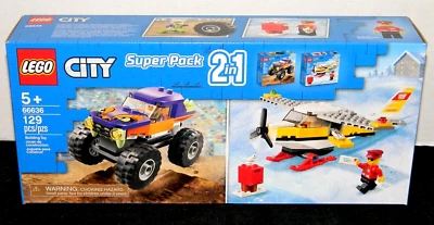 全新! 乐高城市 66636 城市 2 合 1 包 / 怪物卡车 / 邮寄飞机 — 第 1/2 张图片