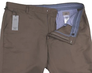 M&S Mens Marks and Spencer Brown Linen Trousers Size 43 - 44 Leg 33 LABEL FAULT - Picture 1 of 9
