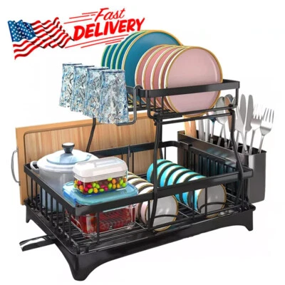 Plato de cocina taza estante de secado utensilios escurridor secadora bandeja soporte para cubiertos organizador Foto 1 de 4