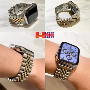 Apple Watch Series 9 8 7 SE 6 5 4 Luksusowa metalowa bransoletka PREMIUM Pasek Pętla - Zdjęcie 1 z 8