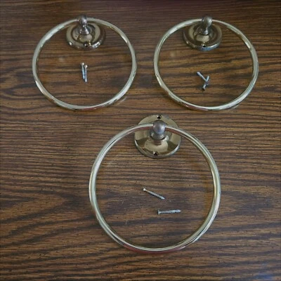 Anillo de toalla de metal pulido redondo diseño Gatco 3 1989 Foto 1 de 4