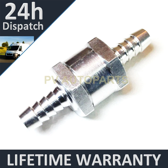 PV 6MM 1/4" ONE WAY ALUMINIUM NON RETURN CHECK VALVE PETROL DIESEL OIL WATER