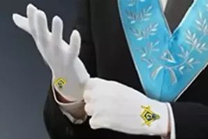 Guantes Masónicos Blanco Dorado Azul Bordado De Colección Formal Elegante Elegante Antiguo EE. UU. - Imagen 1 de 20
