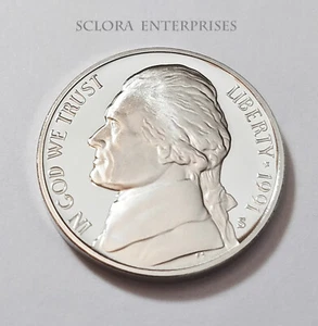 1991 S JEFFERSON *PROOF* NICKEL **FREE SHIPPING** - Picture 1 of 2