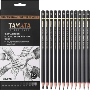 TAMATA Professional Drawing Sketching Pencil Set - 12 Pieces Art Drawing Graphit - Picture 1 of 7