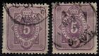 GERMANIA 1880/1887 - 2 usati 5 Pfg usati viola e porpora aquila imperiale #DR2
