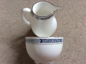 Royal Worcester Beaufort Never Used 1st Quality Bone China Blue Jug & Sugar Bowl - Picture 1 of 5