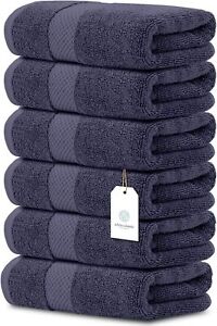 Luxury White Hand Towels - Soft Circlet Egyptian Cotton | Highly Absorbent Hotel