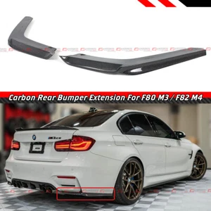 For 15-2020 BMW F80 M3 F82 F83 M4 Carbon Fiber Rear Bumper Side Corner Extension - Picture 1 of 4