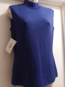 Neu mit Etikett St John Collection ärmelloses Strickshirt Marie grau 6 Santana Stehkragen A112 - Bild 1 von 7