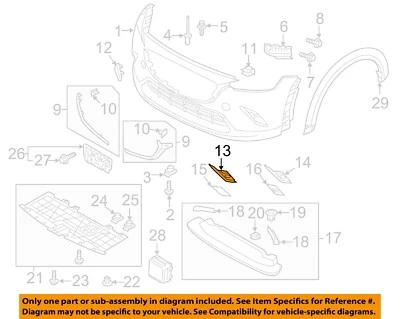 Componentes de parachoques de rejilla de parachoques delantero MAZDA OEM 16-18 CX-3-Bisel D10L50C11 Foto 1 de 2