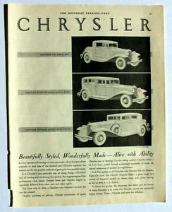 Chrysler Autoanzeige 1931 wunderschön gestylt wunderbar verarbeitet - Bild 1 von 1