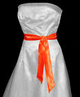 NEON ORANGE Satin Wedding Dress Party Ribbon Sash Belt Tie Band Bridesmaid Bow
