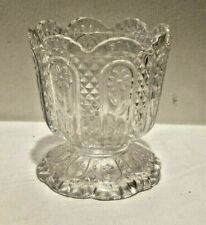 Vintage Avon Fostoria Clear Glass Footed Candle Holder