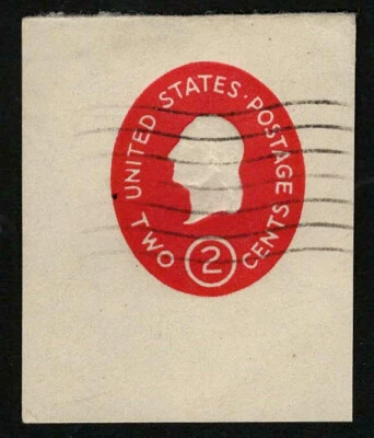 US 1950 #U533 Carmine 2c Washington Cut Square Sup Used - Image 1 of 2