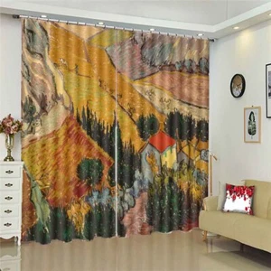 Large Wheat Fields 3D Blockout Photo Print Curtain Fabric Curtains Window - Bild 1 von 10