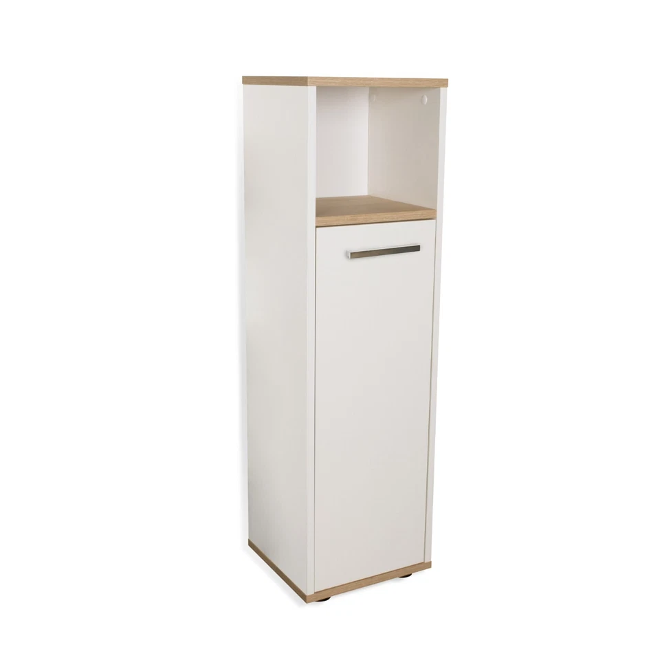BadeDu ARC Midischrank 30 cm Breit Badmöbel Badschrank Weiß Badezimmerschrank - Bild 1 von 4