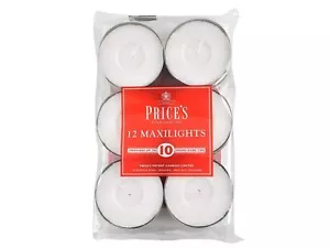 Price's Maxi Tealights Unscented Indoor Outdoor Long Lasting Burn Upto 10 Hours - Picture 1 of 8