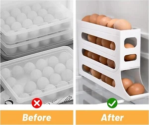 4 Layer Automatic Rolling Egg Storage Organizer For Refrigerator Food Storage - Picture 1 of 12
