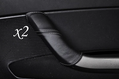 GREY STITCHING FITS PEUGEOT 308 2007-2012  2X DOOR HANDLE LEATHER COVERS ONLY - Image 1 of 3
