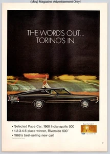 Ford Torino GT Fastback Pace Car Feature Vintage 1968 Advertisement - Picture 1 of 5