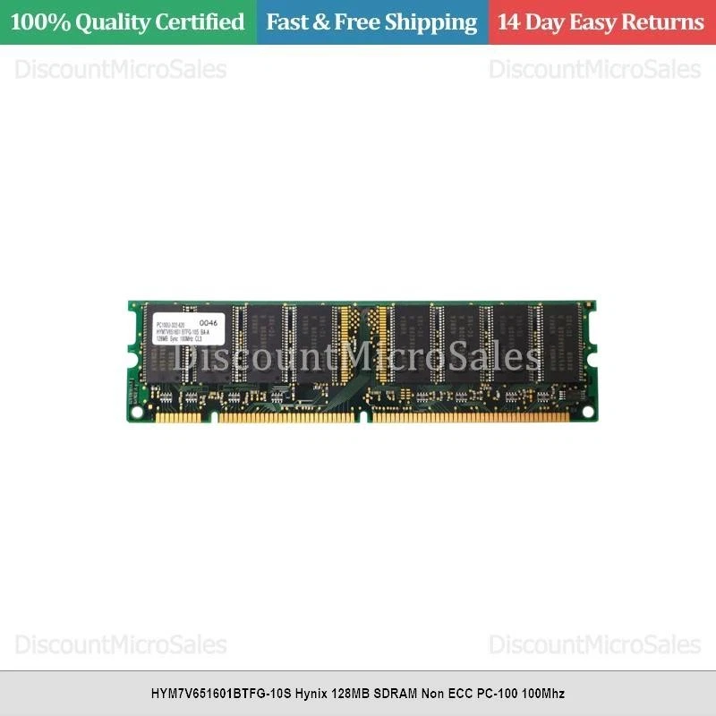HYM7V651601BTFG-10S Hynix 128MB SDRAM Non ECC PC-100 100Mhz - Image 1 of 1