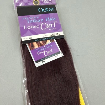 Extensiones de cabello humano 100 % reales ciruela oscura rizo suelto indio #950 10" exteriores Foto 1 de 4