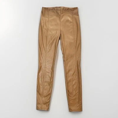 Брюки женские Laura Miller очень маленькие искусственная кожа верблюд коричневые узкие без застежек - Изображение 1 из 4