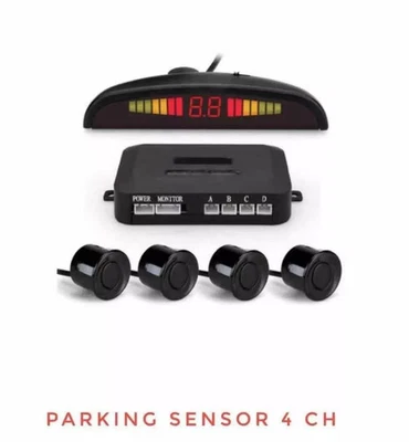 KIT 4 SENSORI DI PARCHEGGIO CON DISPLAY LED + SUONO COLORE NERO - Immagine 1 di 3