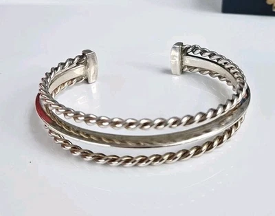 Bracelete James AVERY prata esterlina 925 fio torcido trançado pesado  - Imagem 1 de 4