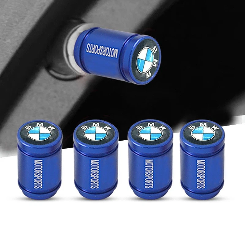 4PCS Metal Car Wheel Tire Air Valve Stem Dust Valve Cap Cover for BMW Blue - Image 1 of 1