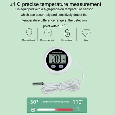 Professional Fish Tanks Temperature Sensors LCD Digital Meter with Waterproofed - Image 1 of 4