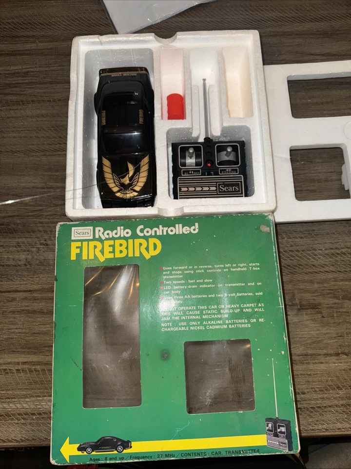 Vintage Pontiac Firebird Sears Radio Controlled Car R/C W/ Box Untested - Image 1 of 4