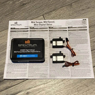 Pair of Spektrum A5080 HV Mid Torque Metal Gear MG RC Glider mini Servo  - Image 1 of 4