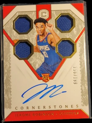 2018-19 Panini Cornerstones #162 Jerome Robinson Rookie Quad Relic Auto /199 - Image 1 of 2