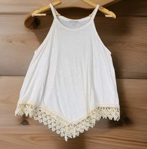 Gianni Bini Tank Top Women's Small Cream Embroidery Crochet Stretch Blouse Shirt - Picture 1 of 10
