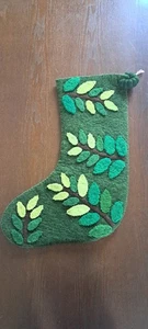 NEW without tags Arcadia Home WOOL Christmas Stocking Large 19" Heirlooms LEAVES - Picture 1 of 3
