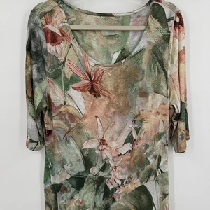 Soft Surroundings Dress Womens Large Floral Print Maxi Scoop Neck Style 2FV19 - Picture 1 of 10