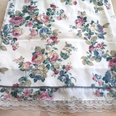 Vintage JCPenney Acabamento de Renda Floral Valance Design Multicolorido Rosa 22" X 46" - Imagem 1 de 4