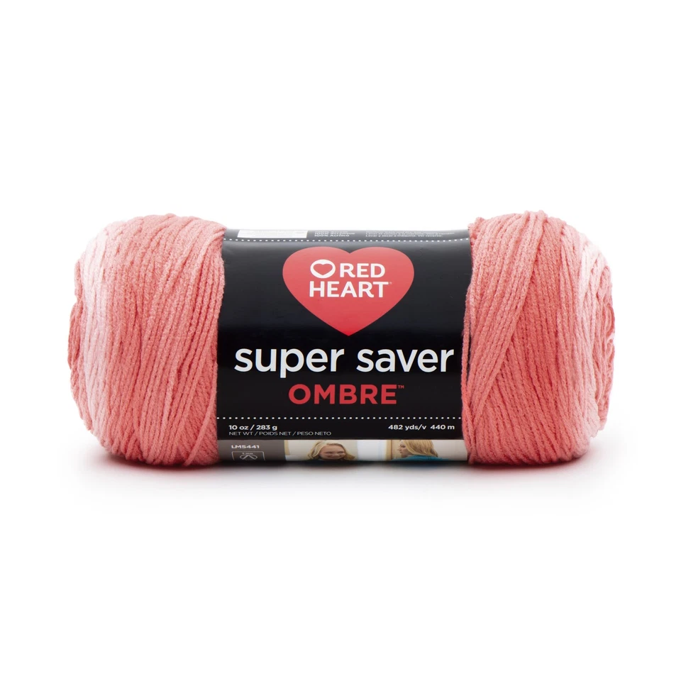 Red Heart Super Saver Ombre Yarn-Deep Sea Coral - Image 1 of 1