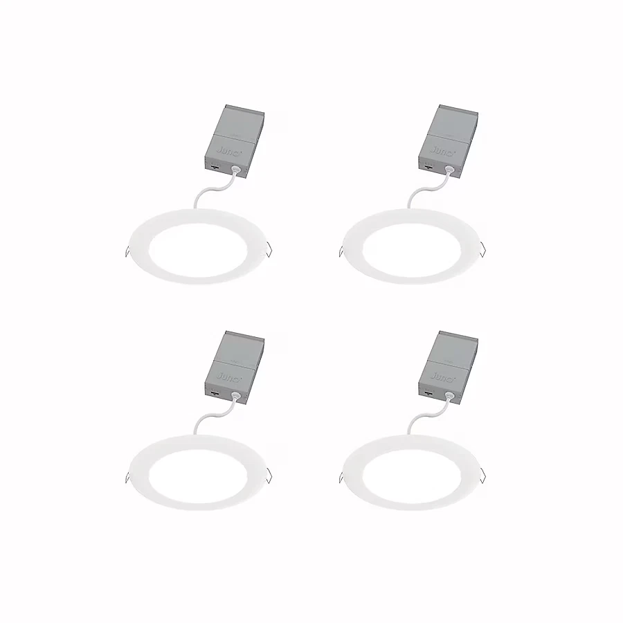 Juno Contractor 4 Pack Matte White 6-in 950 Lumens Dimmable 12 Watt LED - Image 1 of 4