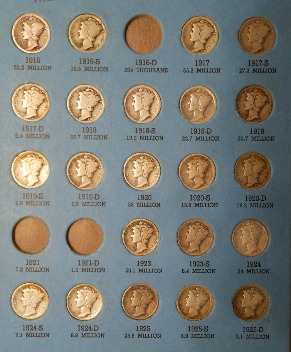 マーキュリーダイム　16枚セット マーキュリーダイム 16枚 BUTTON WORKS】MERCURY DIME COIN