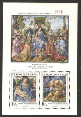CZECHOSLOVAKIA-MNH BLOCK-WORKS OF ART FROM THE NATIONAL GALLERY PRAGUE - 1989. - Image 1 of 2