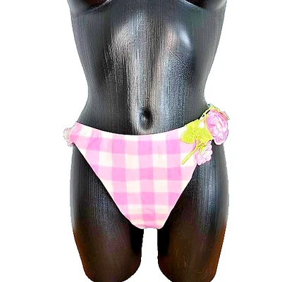 Ravage Lingerie exklusiver String, Tanga rosa karriert Gr. 44 Luxus Rarität Neu - Bild 1 von 4