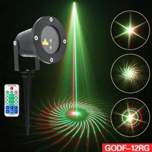 Outdoor Laser Lighting Garden Landscape Xmas Projector Remote RG 12 Patterns KTV - Picture 1 of 7