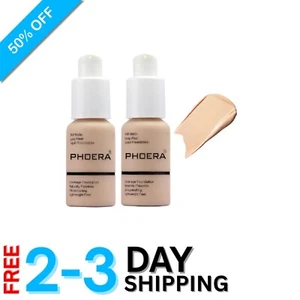 Long Lasting Waterproof PHOERA Foundation Cream, 2x 30ml - Oil Control Finish - Picture 1 of 8
