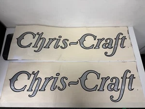 (2) - Vintage CHRIS - CRAFT SILVER Decals - Sheet 38" x 12" - Letter section 36" - Picture 1 of 7